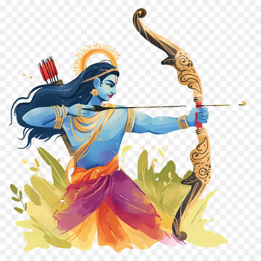 Dussehra，Archer Avec Arc PNG