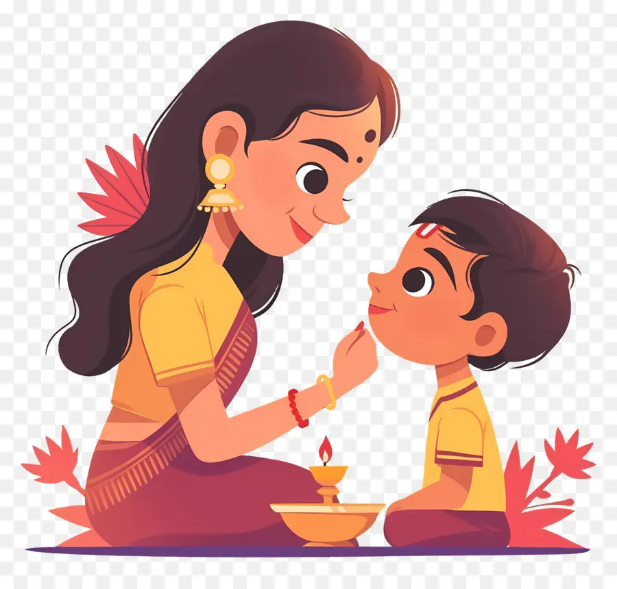 Bhai Dooj，Femme Et Enfant PNG