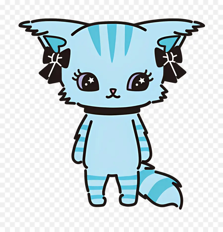 Beatcats，Chat Rayé Bleu PNG