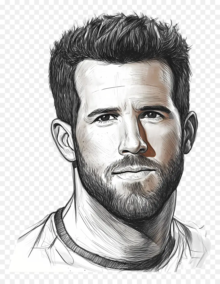 Ryan Reynolds，Croquis De Portrait PNG