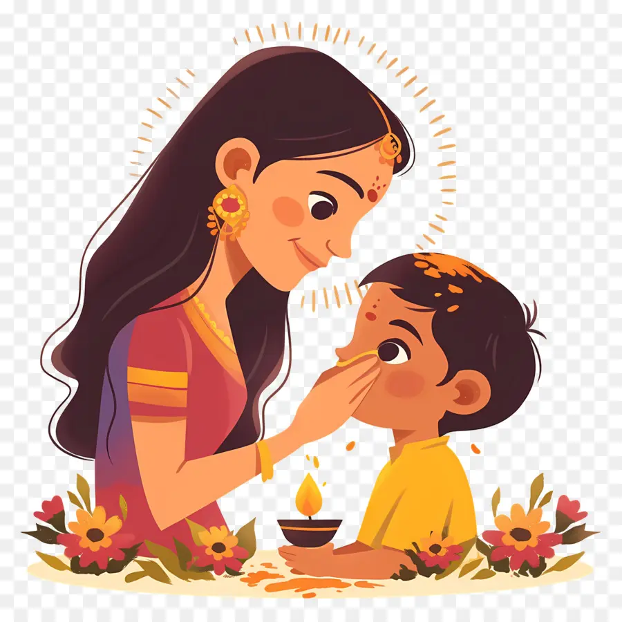 Bhai Dooj，Mère Et Enfant PNG