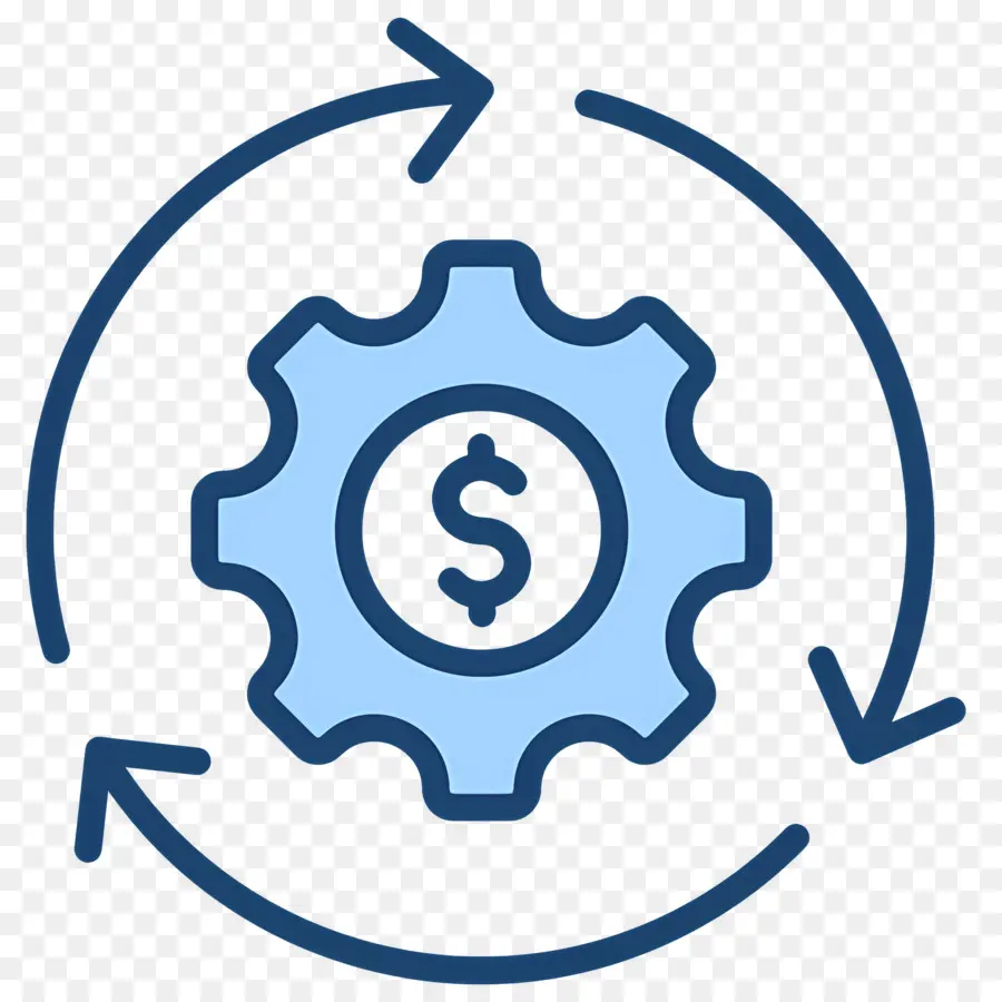 Cycle Budgétaire，Engrenage Avec Signe Dollar PNG