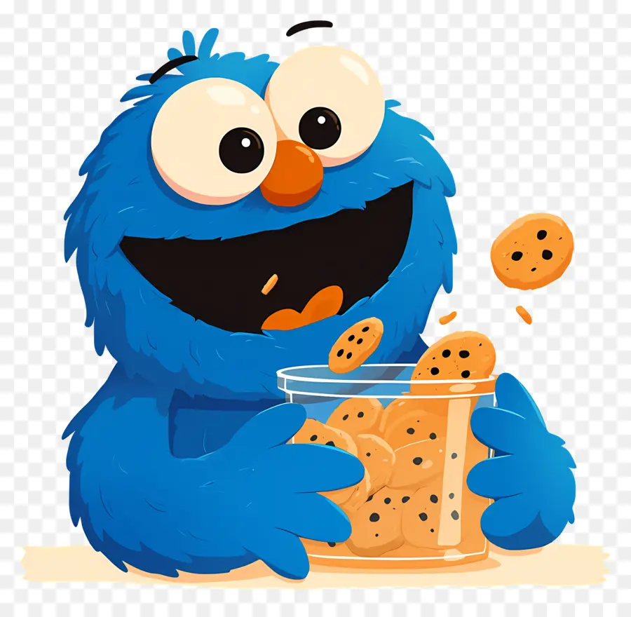 Monstre Aux Biscuits，Personnage à Fourrure Bleue PNG