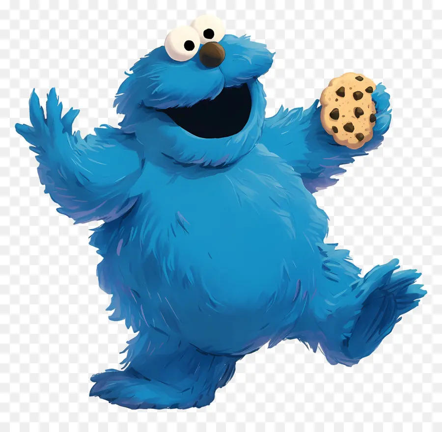 Monstre Aux Biscuits，Personnage à Fourrure Bleue PNG