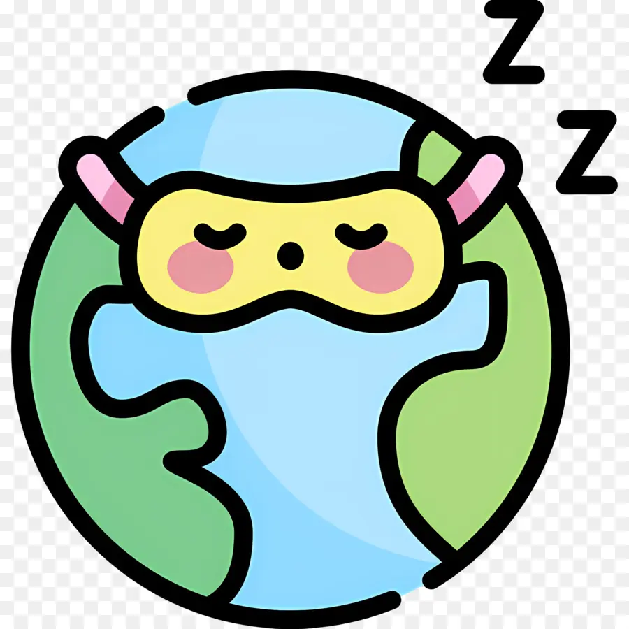 Dormir Zzz，Terre Avec Masque De Sommeil PNG