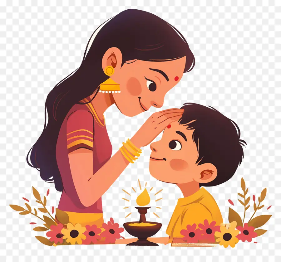 Bhai Dooj，Mère Et Enfant PNG