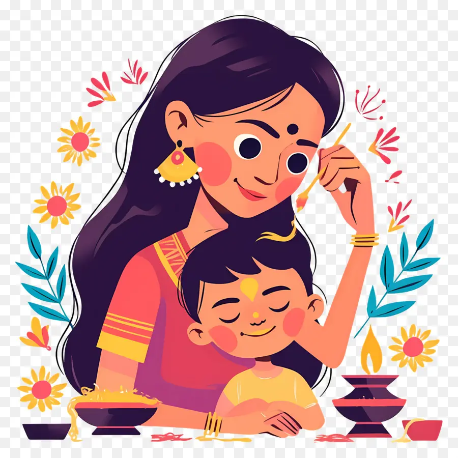 Bhai Dooj，Mère Et Enfant PNG