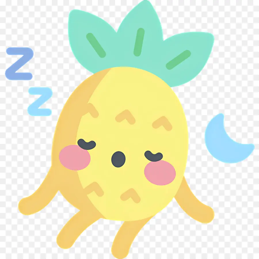 Dormir Zzz，Ananas Endormi PNG