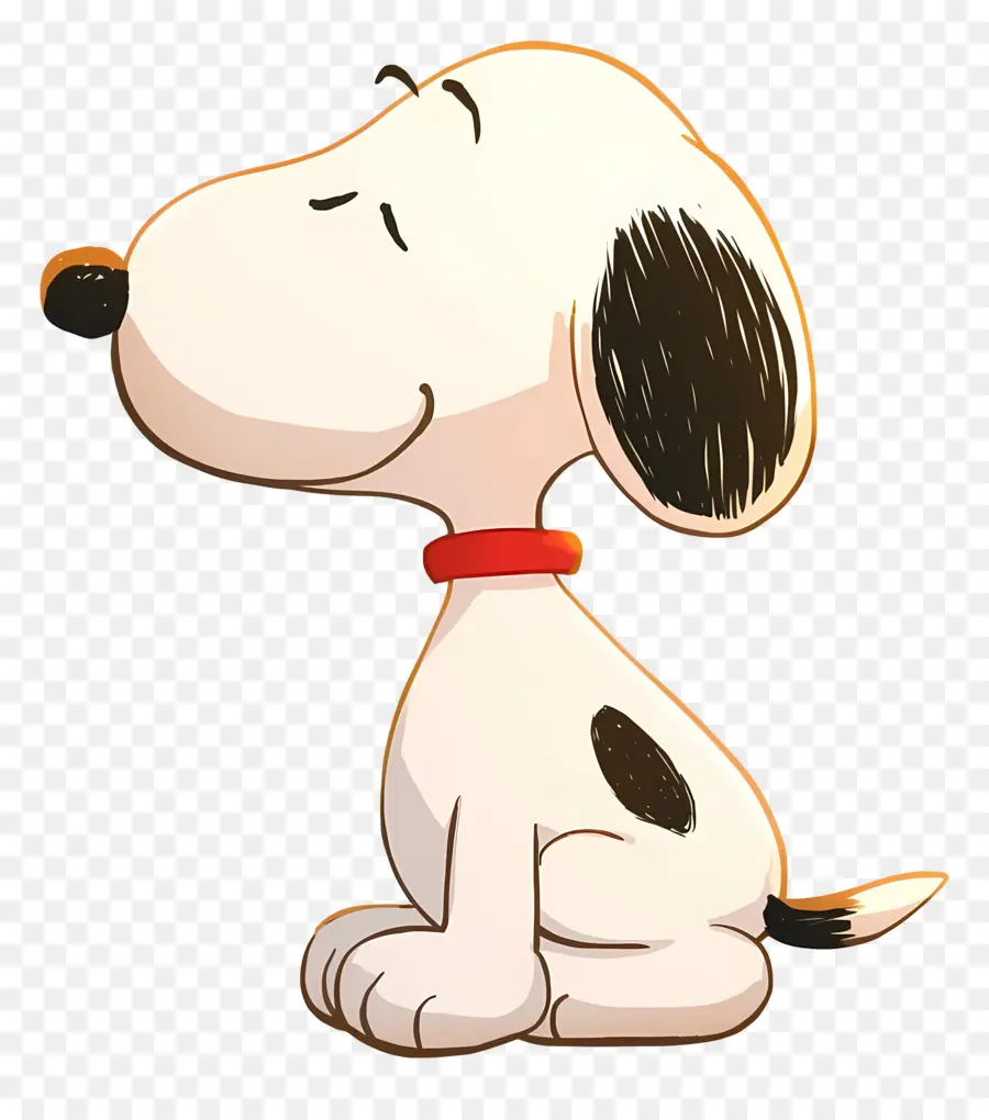 Snoopy，Chien De Dessin Animé Avec Collier Rouge PNG