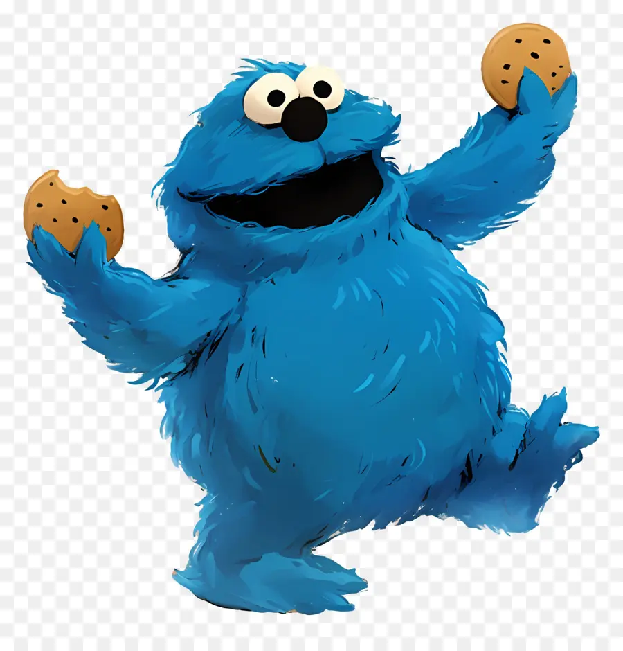 Monstre Aux Biscuits，Personnage à Fourrure Bleue PNG