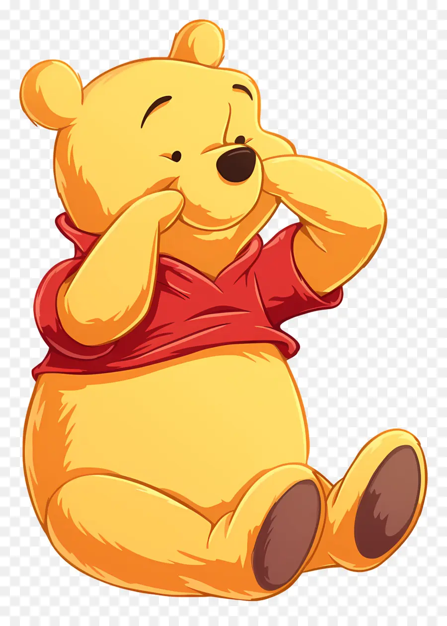 Winnie L'ourson，Ours Jaune Couvrant Les Oreilles PNG