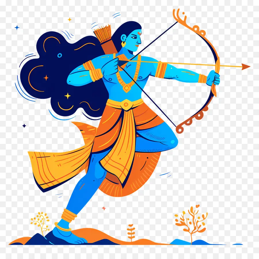 Dussehra，Archer Bleu PNG