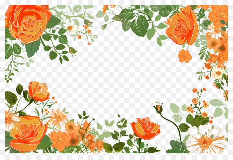 Cadre Floral，Fleurs PNG