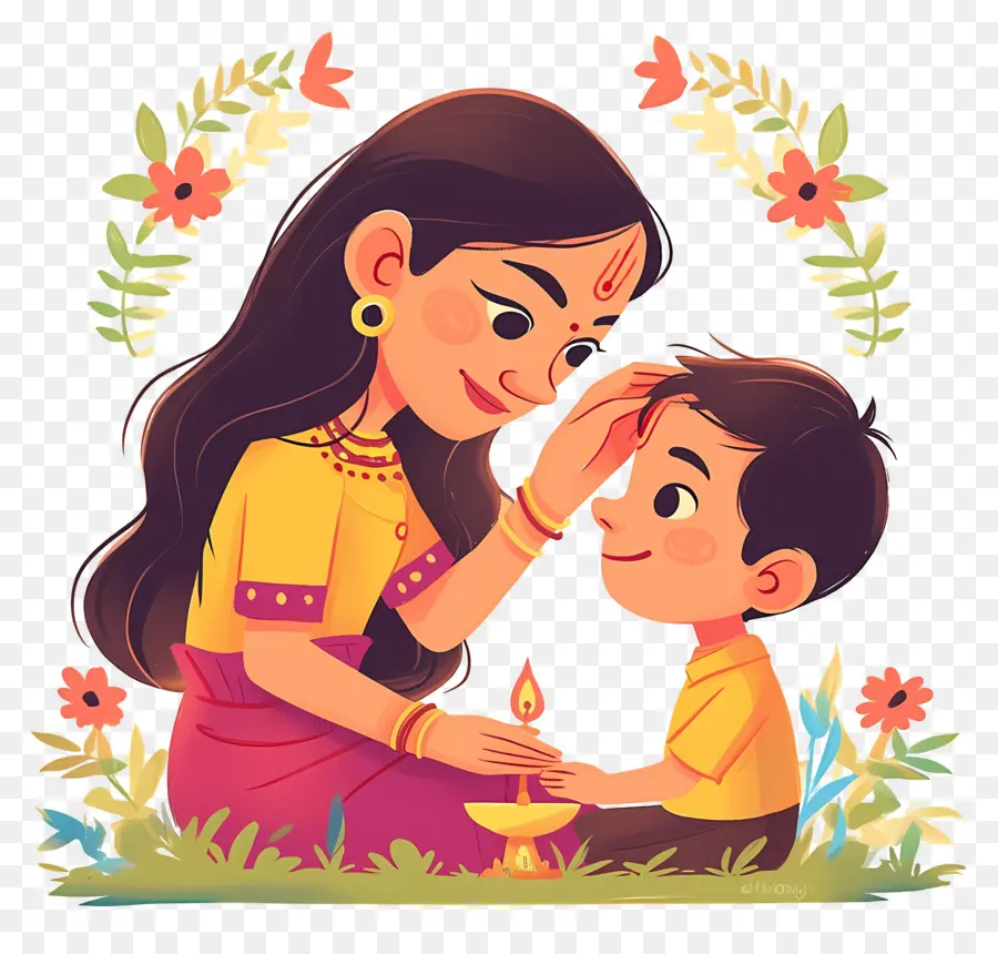 Bhai Dooj，Mère Et Enfant PNG