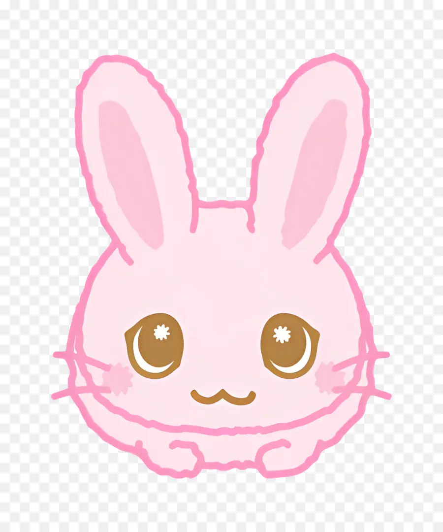 Bosanimal，Lapin Rose Aux Yeux Ouverts PNG