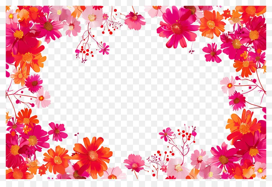 Cadre Floral，Cadre Floral Coloré PNG