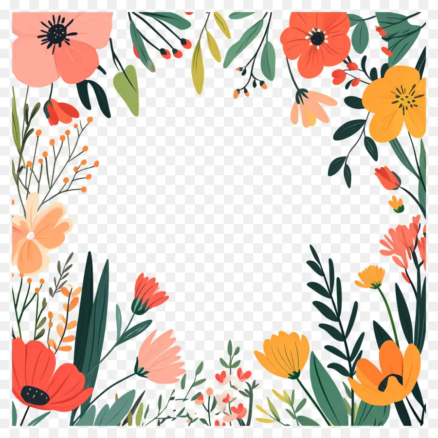 Cadre Floral，Fleurs PNG