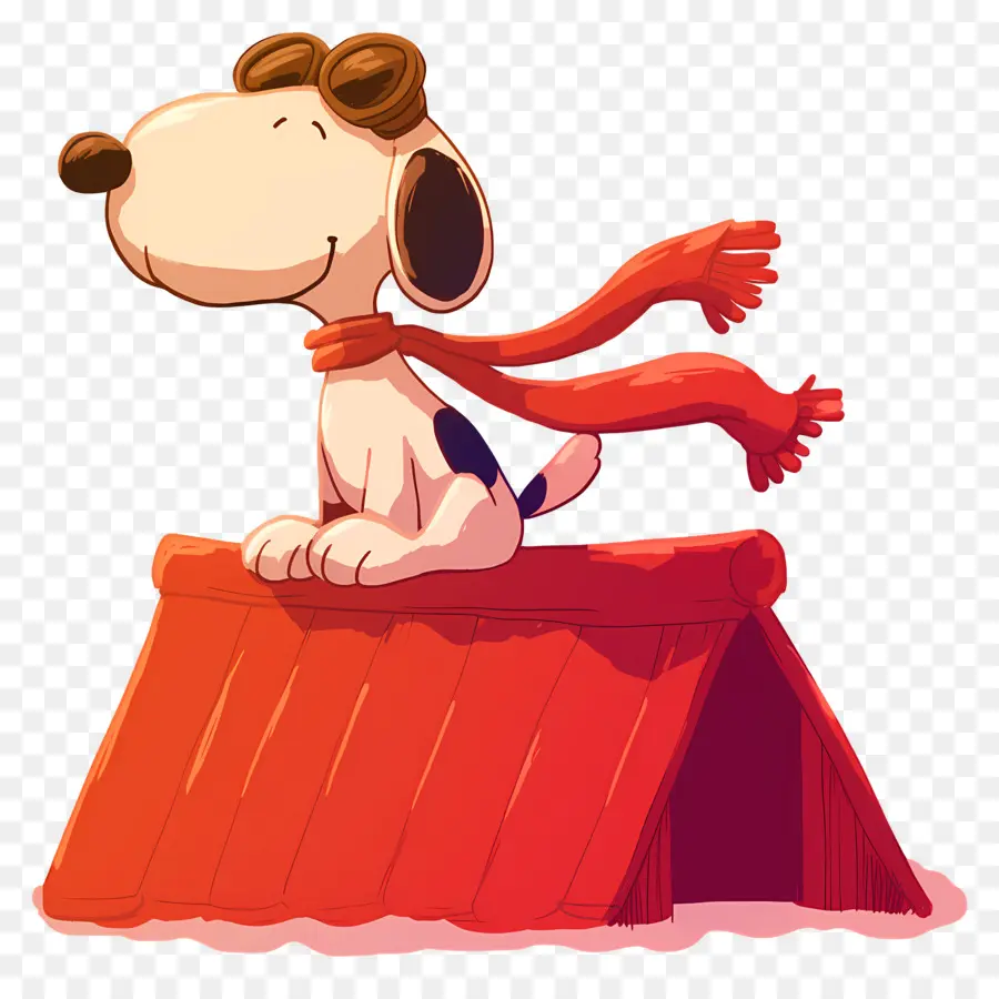 Snoopy，Chien De Dessin Animé Sur Le Toit PNG