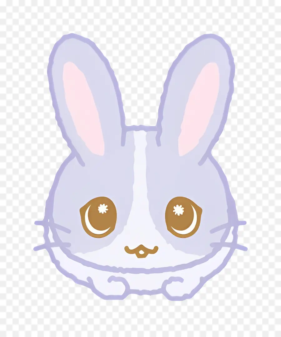 Bosanimal，Lapin Violet Aux Yeux Ouverts PNG