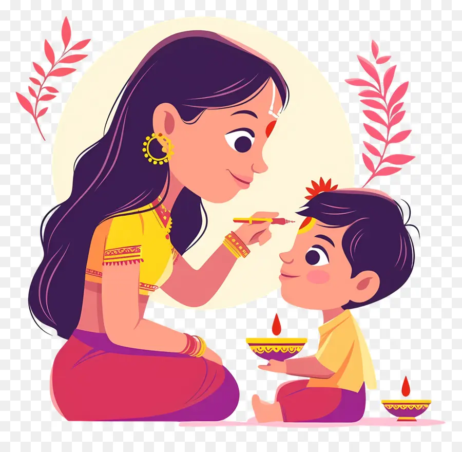 Bhai Dooj，Mère Et Enfant PNG