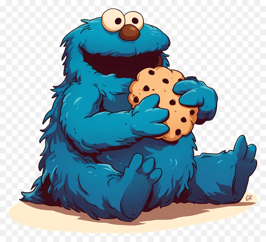 Monstre Aux Biscuits，Personnage à Fourrure Bleue PNG