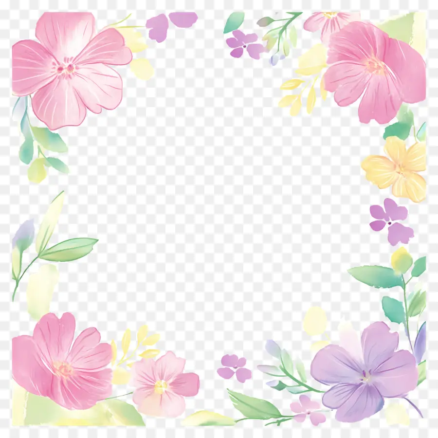 Cadre Floral，Fleurs Roses PNG