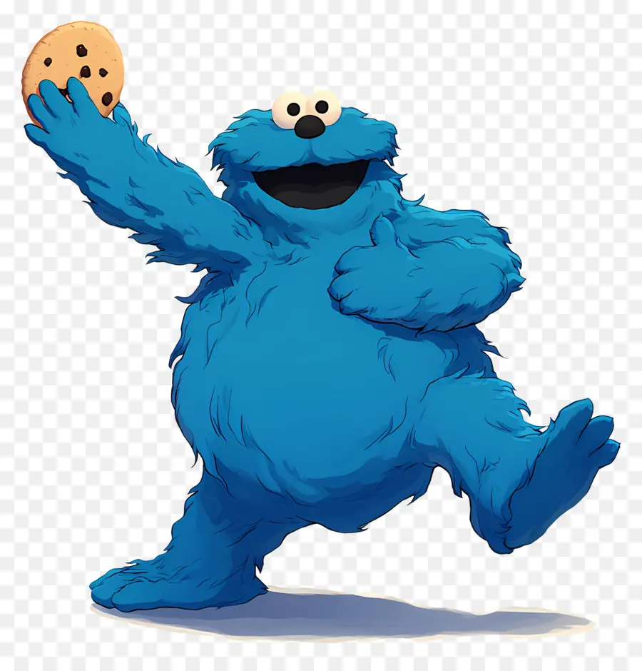 Monstre Aux Biscuits，Personnage à Fourrure Bleue PNG