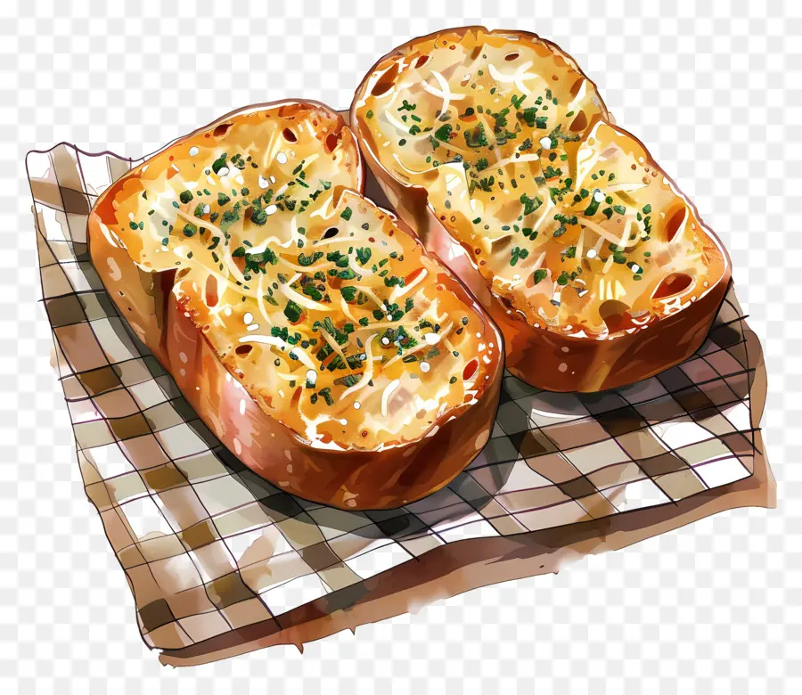 Pain à L'ail，Toasts Au Fromage PNG