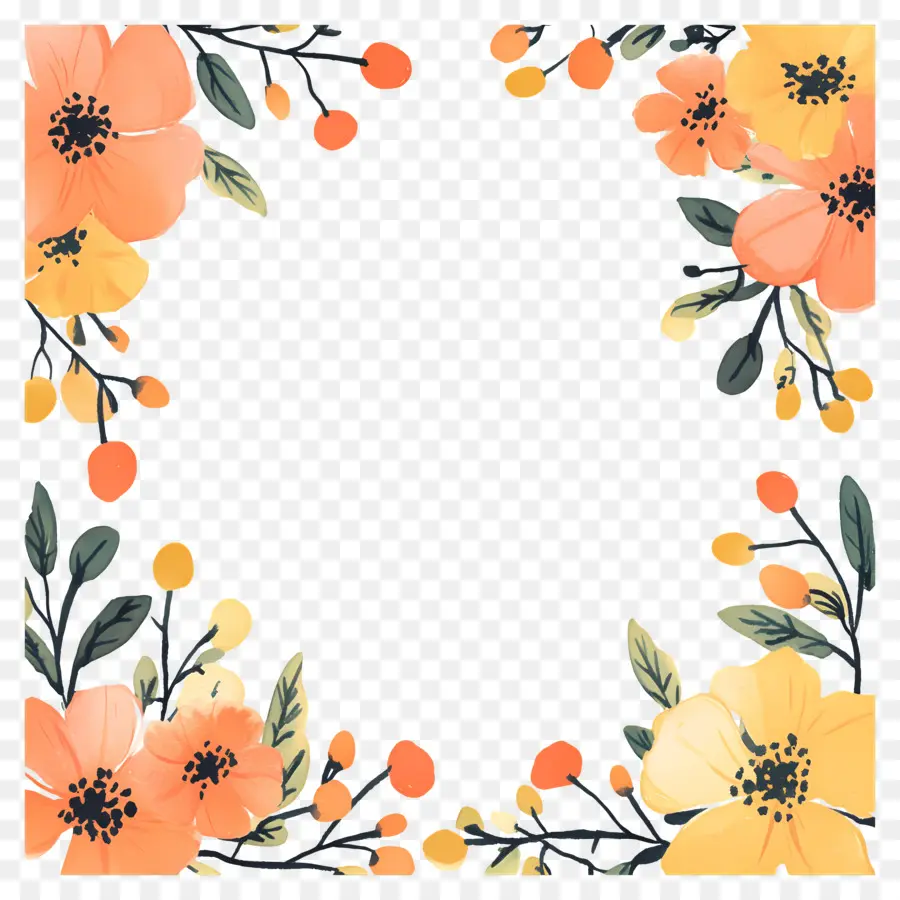 Cadre Floral，Fleurs PNG