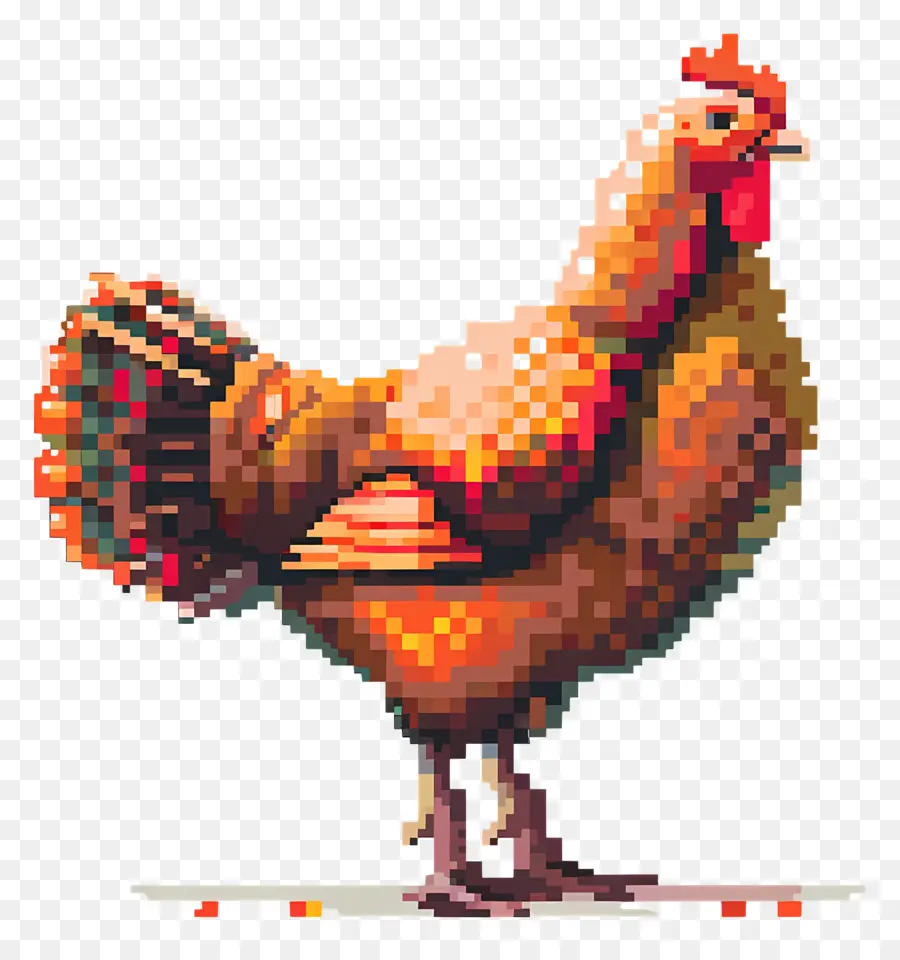 Dinde De Thanksgiving Pixel，Poulet Pixélisé PNG