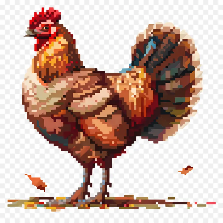 Dinde De Thanksgiving Pixel，Coq Coloré PNG