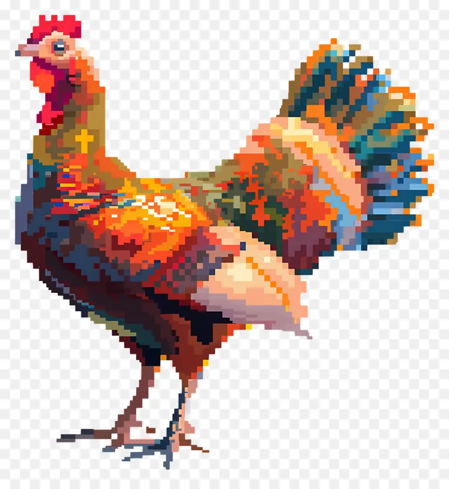 Dinde De Thanksgiving Pixel，Coq Coloré PNG