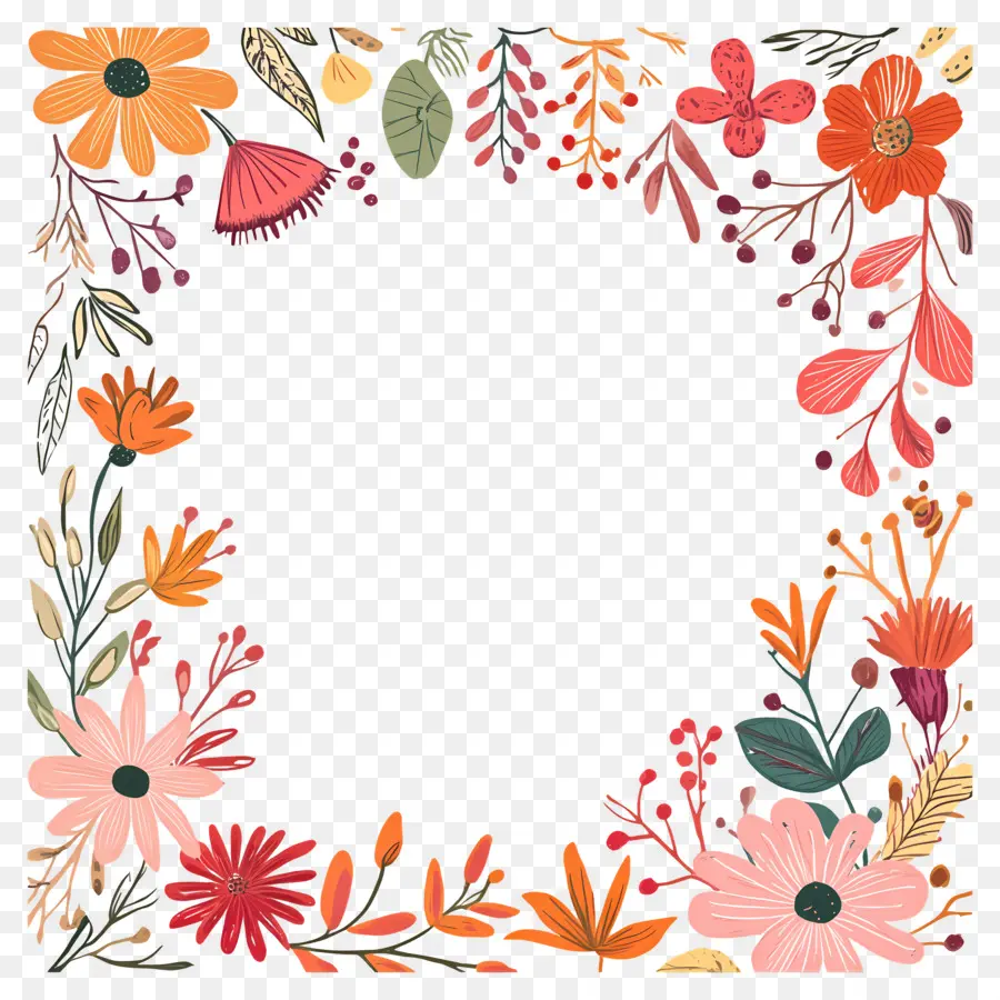 Cadre Floral，Fleurs PNG