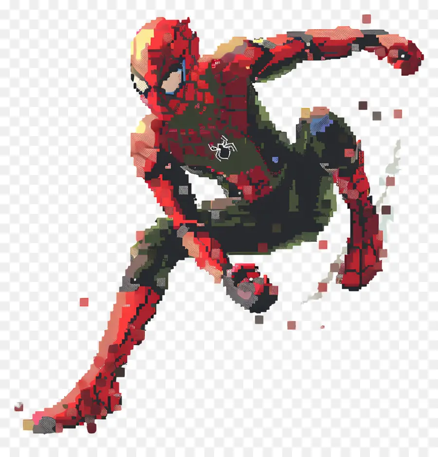 Pixel Araignée，Spider Man Pixélisé PNG