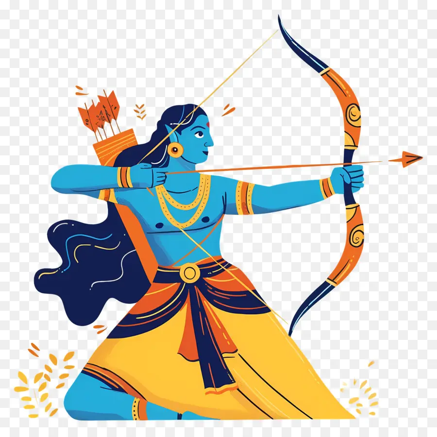 Dussehra，Archer Avec Arc PNG