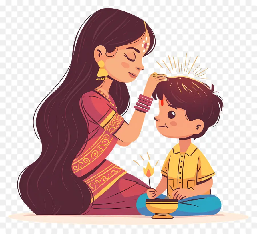 Bhai Dooj，Mère Et Enfant PNG