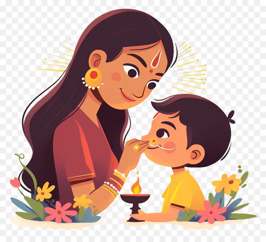 Bhai Dooj，Mère Et Enfant PNG