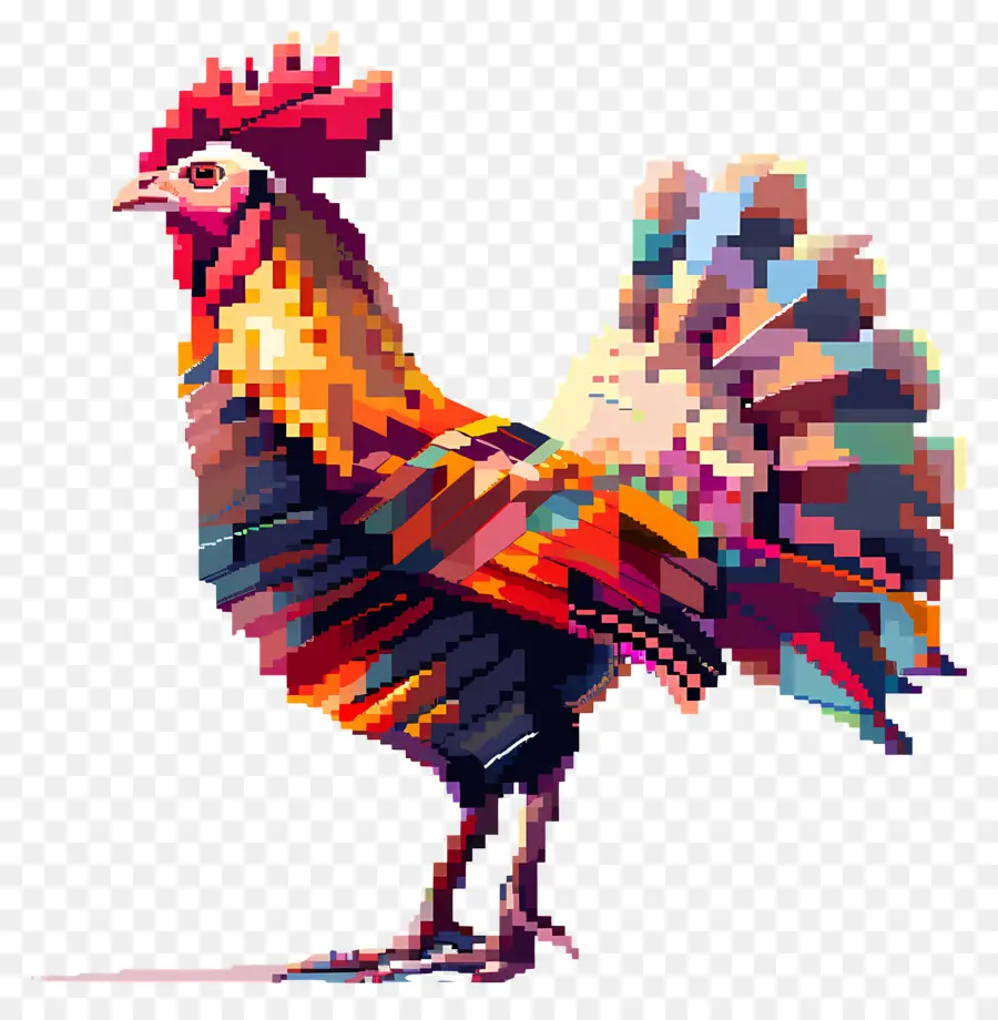 Dinde De Thanksgiving Pixel，Coq Coloré PNG