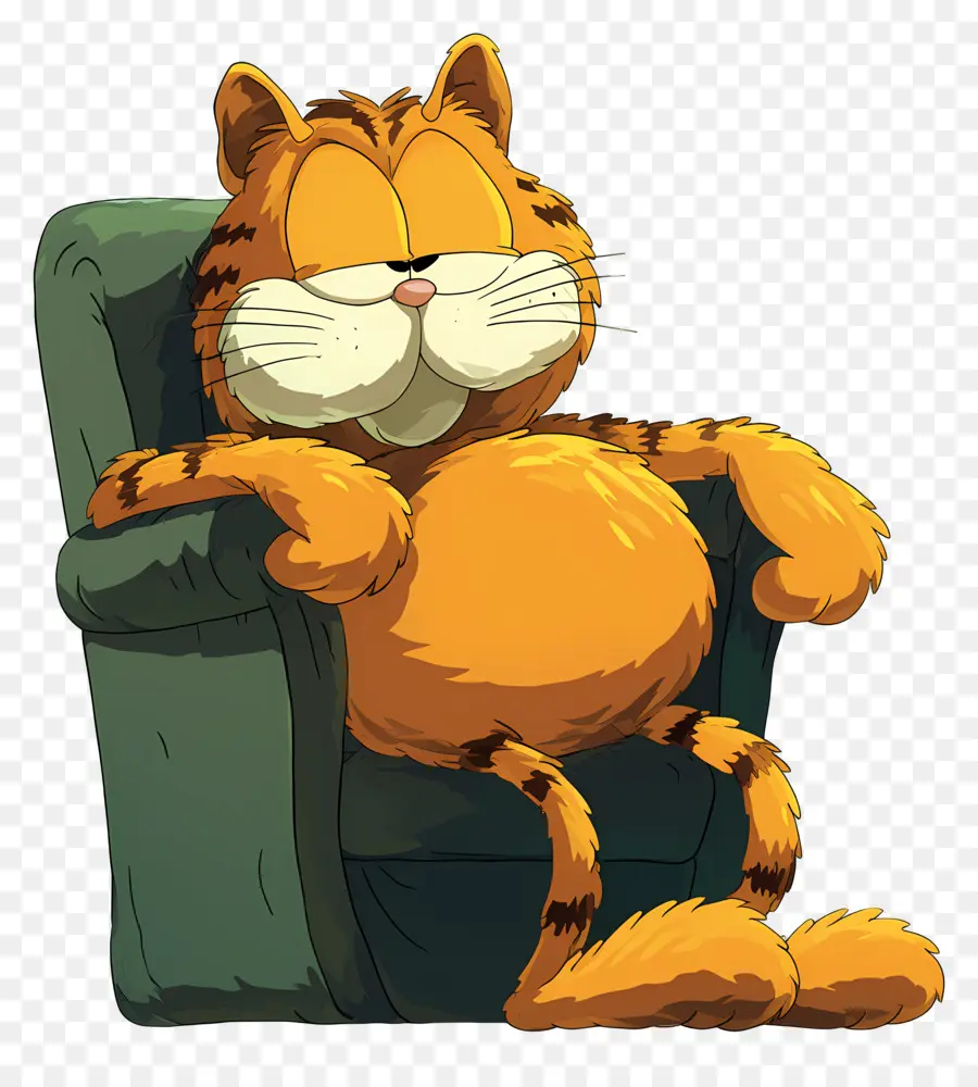 Garfield，Chat Orange Sur Chaise PNG