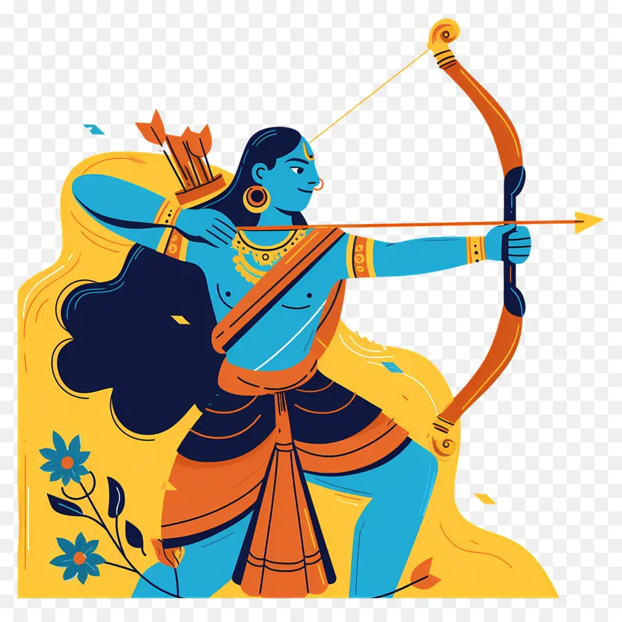 Dussehra，Archer Bleu PNG