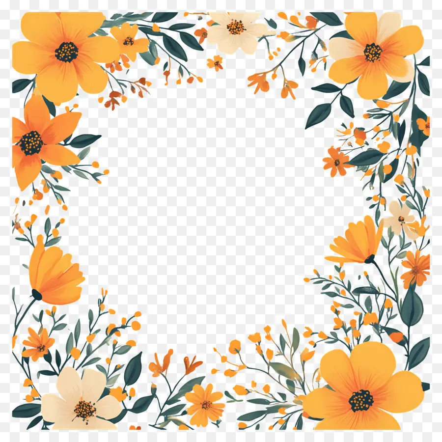 Cadre Floral，Fleurs PNG