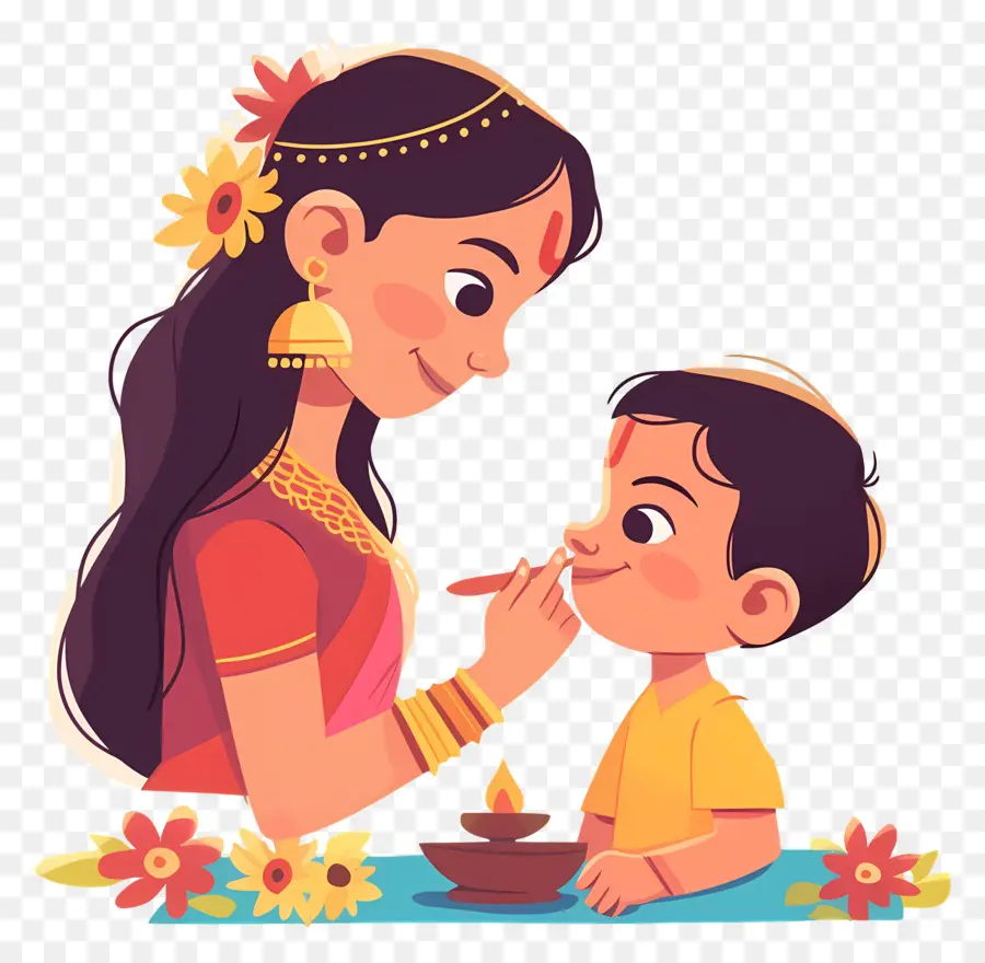 Bhai Dooj，Mère Et Enfant PNG