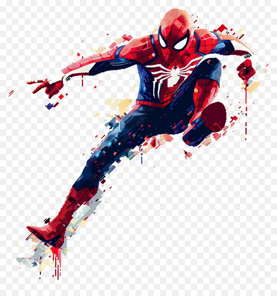 Pixel Araignée，Spider Man Pixélisé PNG