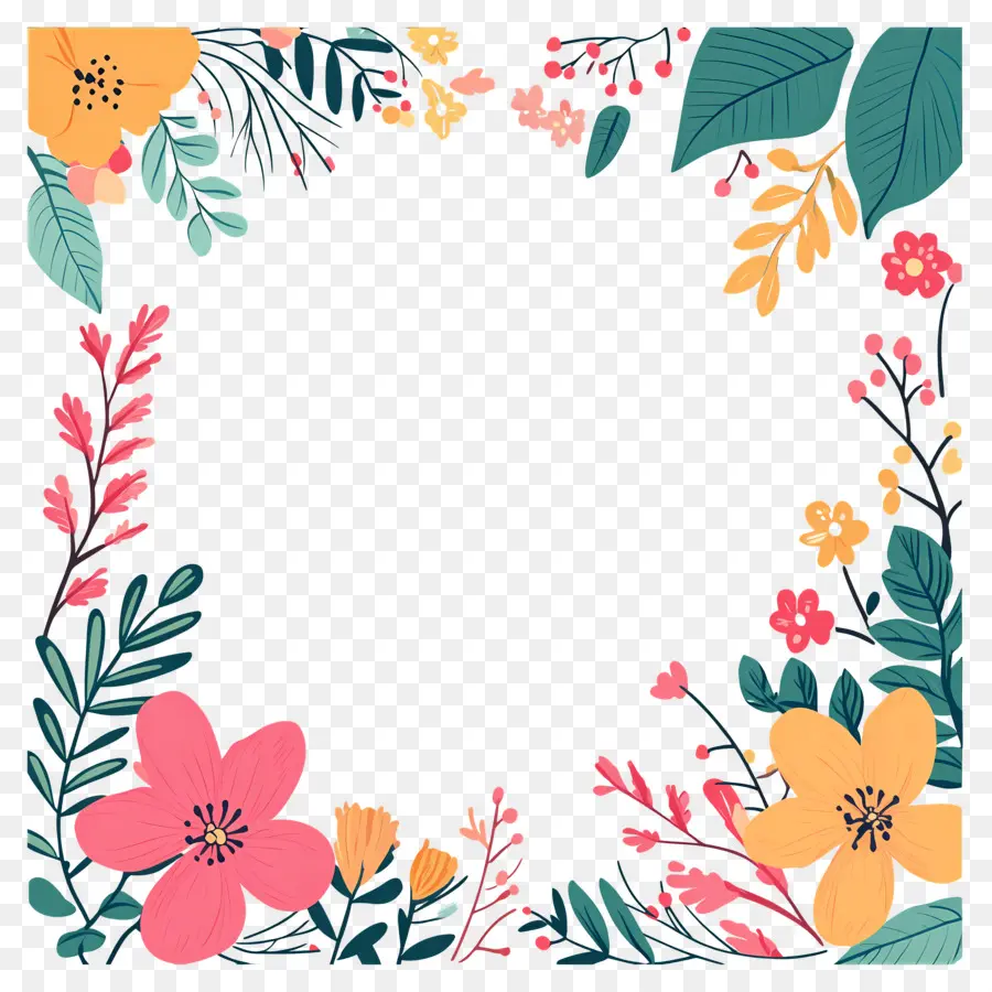 Cadre Floral，Fleurs PNG