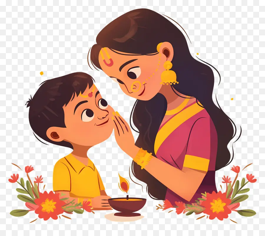 Bhai Dooj，Mère Et Enfant PNG