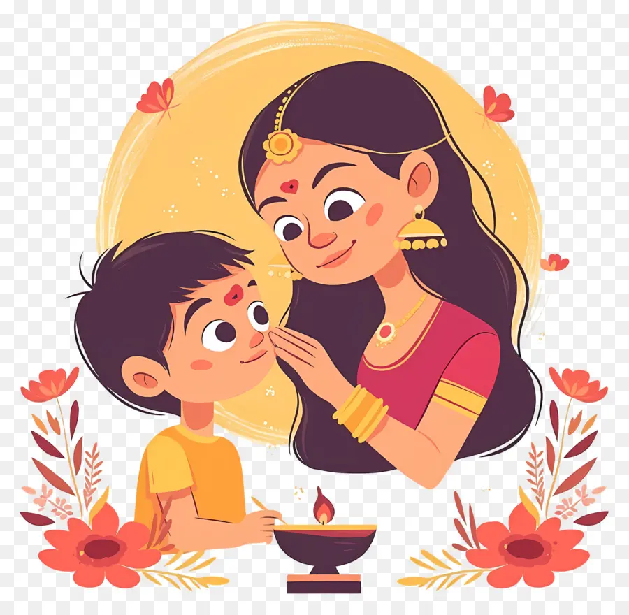 Bhai Dooj，Mère Et Enfant PNG