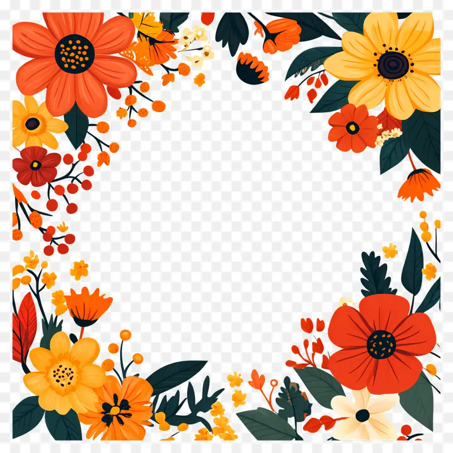 Cadre Floral，Fleurs PNG