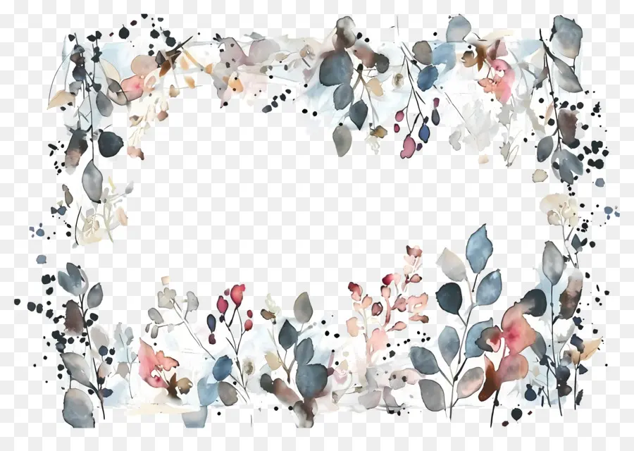 Cadre Floral，Cadre Floral Aquarelle PNG