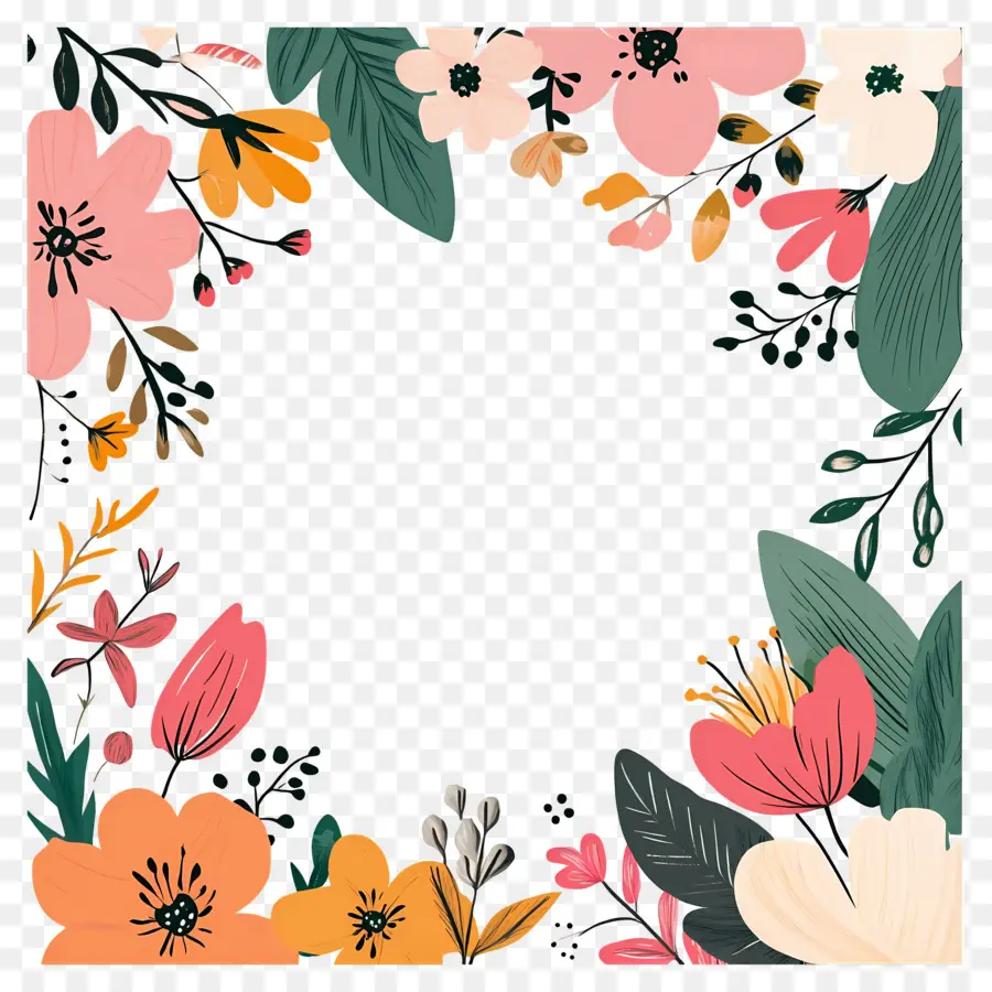 Cadre Floral，Fleurs PNG