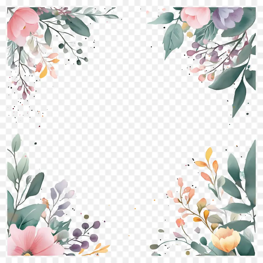 Cadre Floral，Fleurs PNG